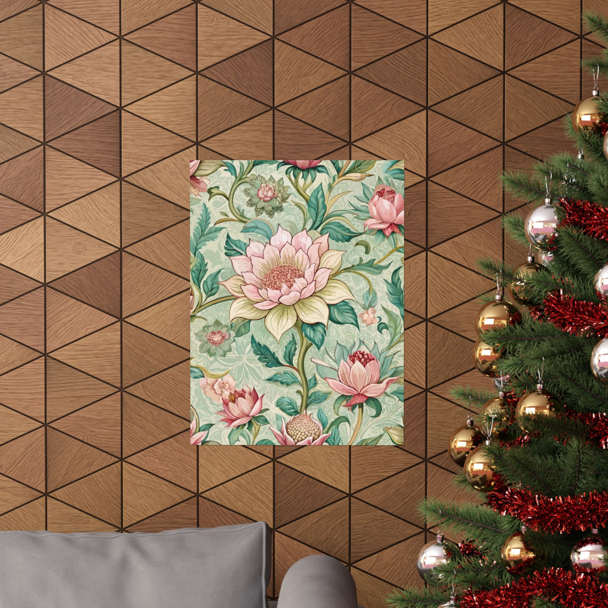 Folk Floral Pattern, Burmese Inspired 02 - 18 in x 24 in Matte Poster