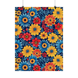 Mexican Floral Fiesta Pattern 045 - 18 in x 24 in Matte Poster