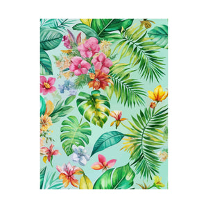 Folk Floral Pattern, Caribbean Inspired 02 - 18 in x 24 in Matte Poster