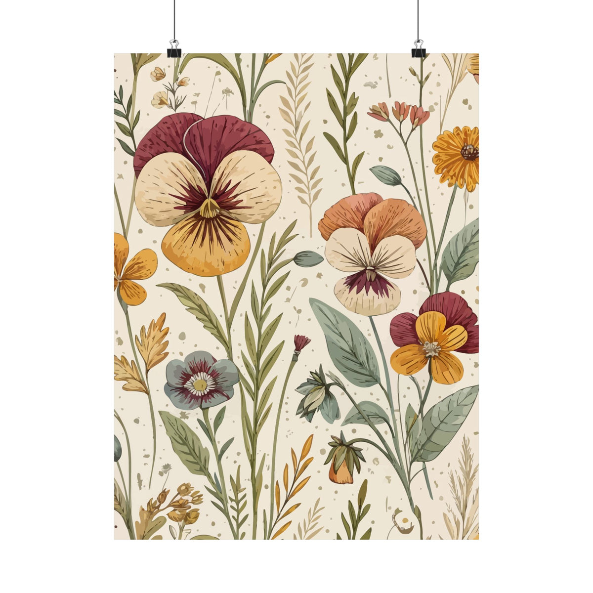 Wildflowers Pattern 010 - 18 in x 24 in Matte Poster