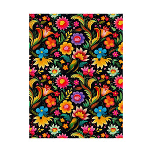 Mexican Floral Fiesta Pattern 033 - 18 in x 24 in Matte Poster