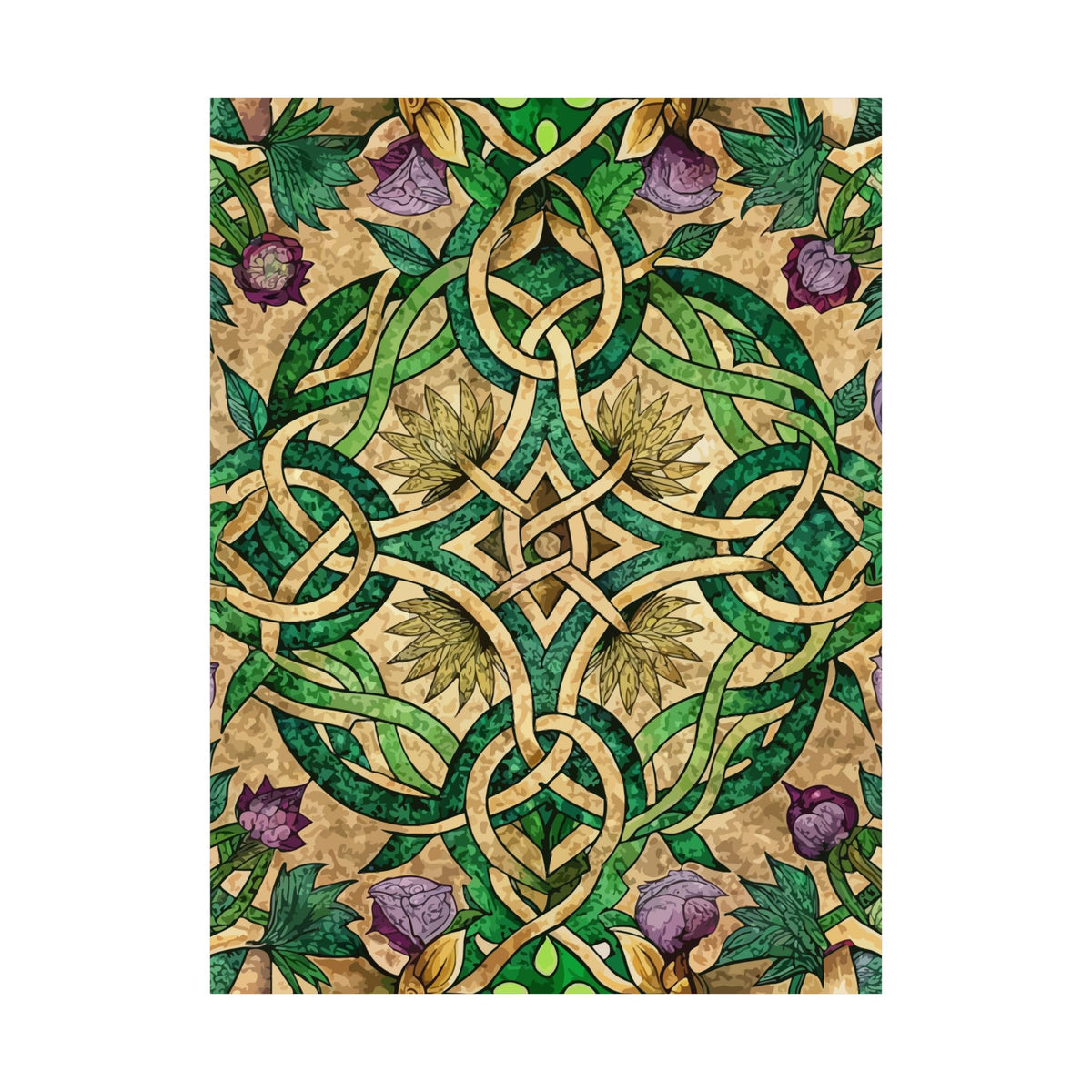 Folk Floral Pattern, Celtic Inspired 03 - 18 in x 24 in Matte Poster