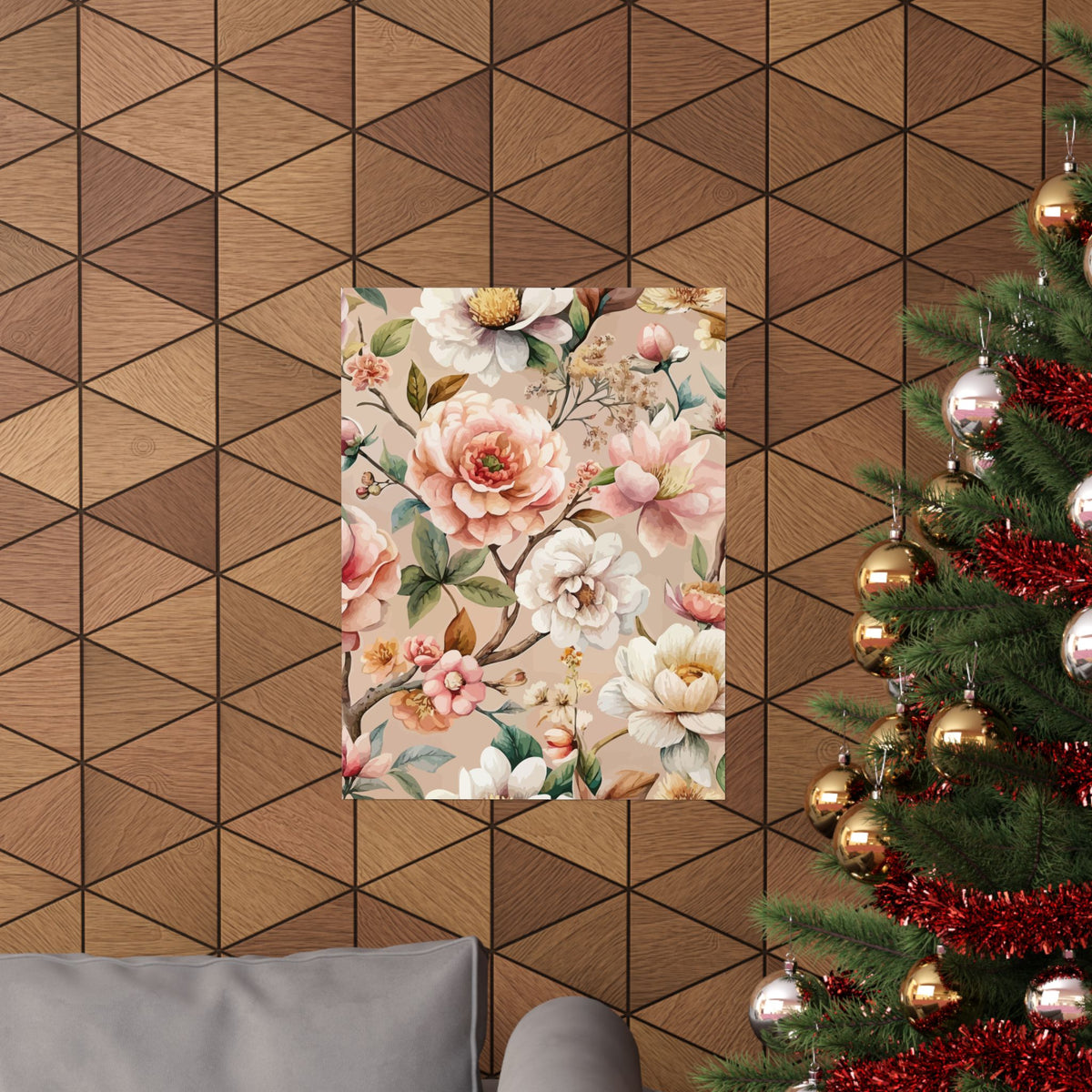 Folk Floral Pattern, Japanese Inspired 04 - 18 in x 24 in Matte Poster