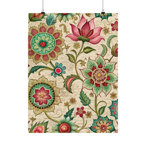 Folk Floral Pattern, Indian Inspired 01 - 18 in x 24 in Matte Poster