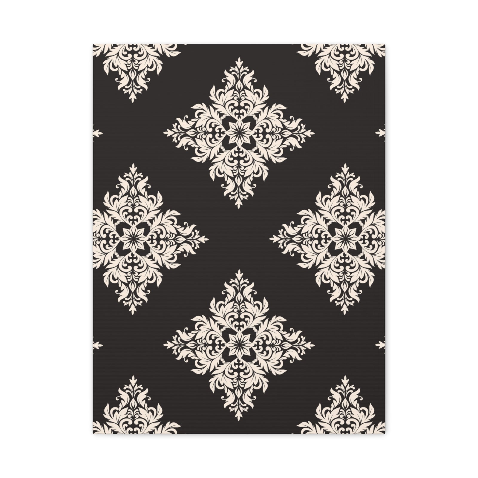 Damask Pattern 017 - 18 in x 24 in Matte Canvas, Stretched, 1.25 in
