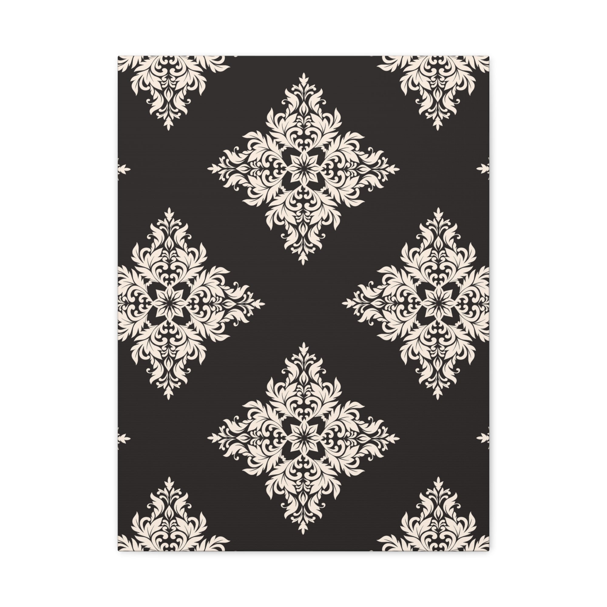 Damask Pattern 017 - 18 in x 24 in Matte Canvas, Stretched, 1.25 in