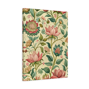 Folk Floral Pattern, Himalayan Inspired 01 - 18 in x 24 in Matte Canvas, Stretched, 1.25 in
