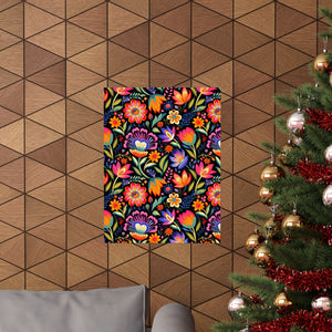 Mexican Floral Fiesta Pattern 052 - 18 in x 24 in Matte Poster