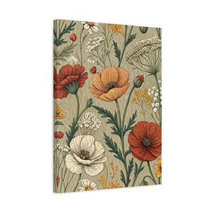 Wildflowers Pattern 140 - 18 in x 24 in Matte Canvas, Stretched, 1.25 in