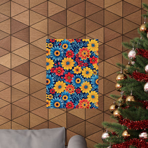 Mexican Floral Fiesta Pattern 045 - 18 in x 24 in Matte Poster