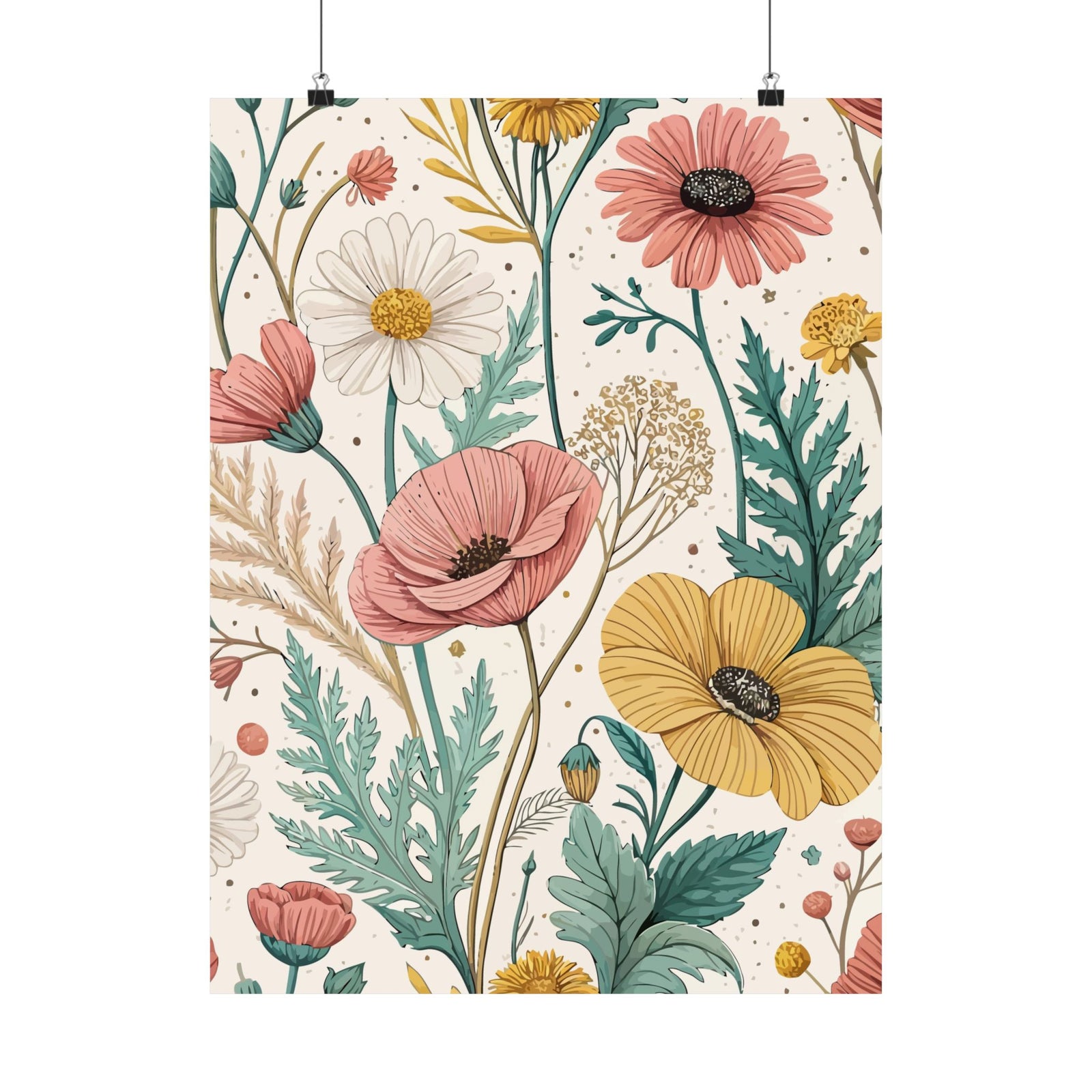 Wildflowers Pattern 111 - 18 in x 24 in Matte Poster