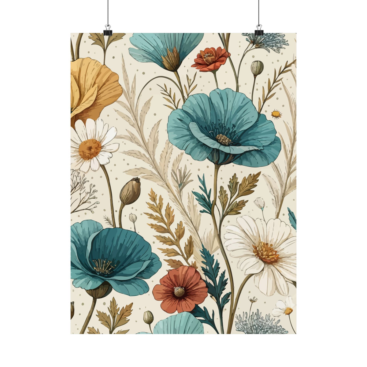 Wildflowers Pattern 074 - 18 in x 24 in Matte Poster