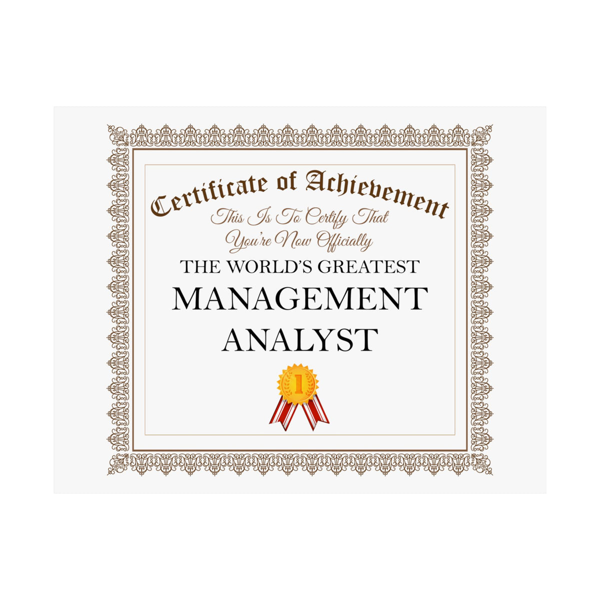 World's Greatest Management Analyst - 14 in x 11 in Matte Poster