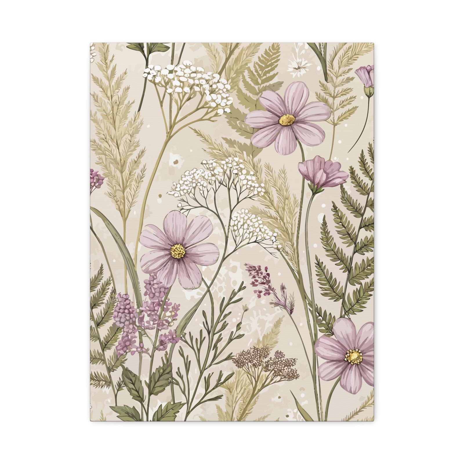 Wildflowers Pattern 090 - 18 in x 24 in Matte Canvas, Stretched, 1.25 in