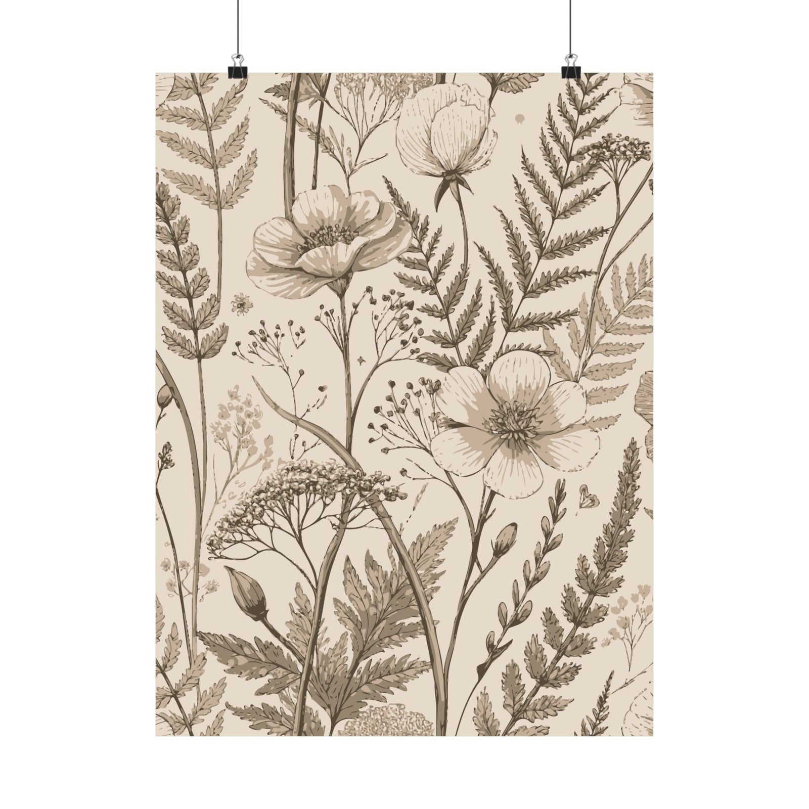 Wildflowers Pattern 051 - 18 in x 24 in Matte Poster