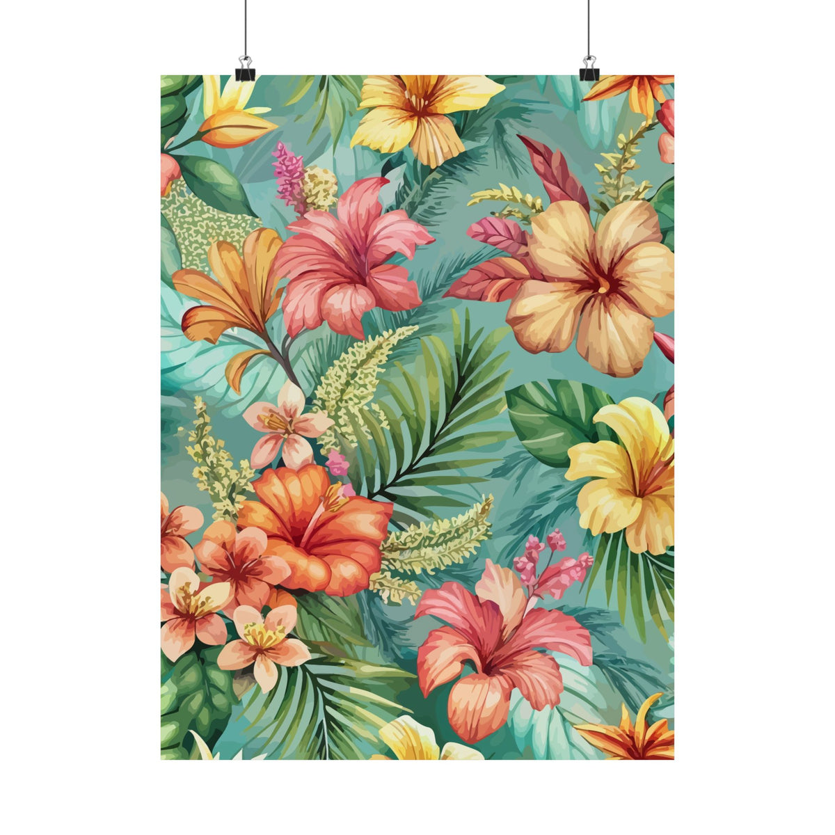 Folk Floral Pattern, Balinese Inspired 03 - 18 in x 24 in Matte Poster