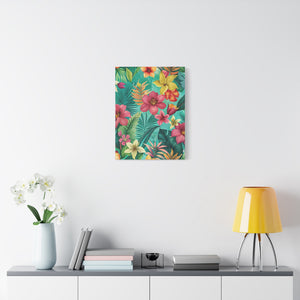 Folk Floral Pattern, South American Inspired 01 - 18 in x 24 in Matte Canvas, Stretched, 1.25 in