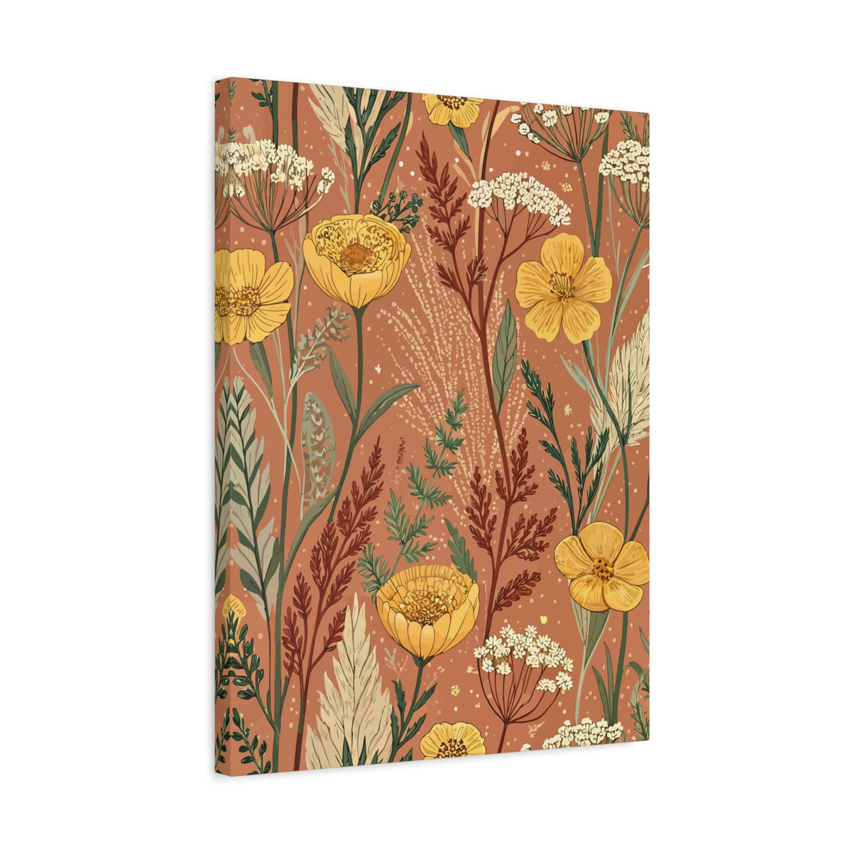Wildflowers Pattern 038 - 18 in x 24 in Matte Canvas, Stretched, 1.25 in