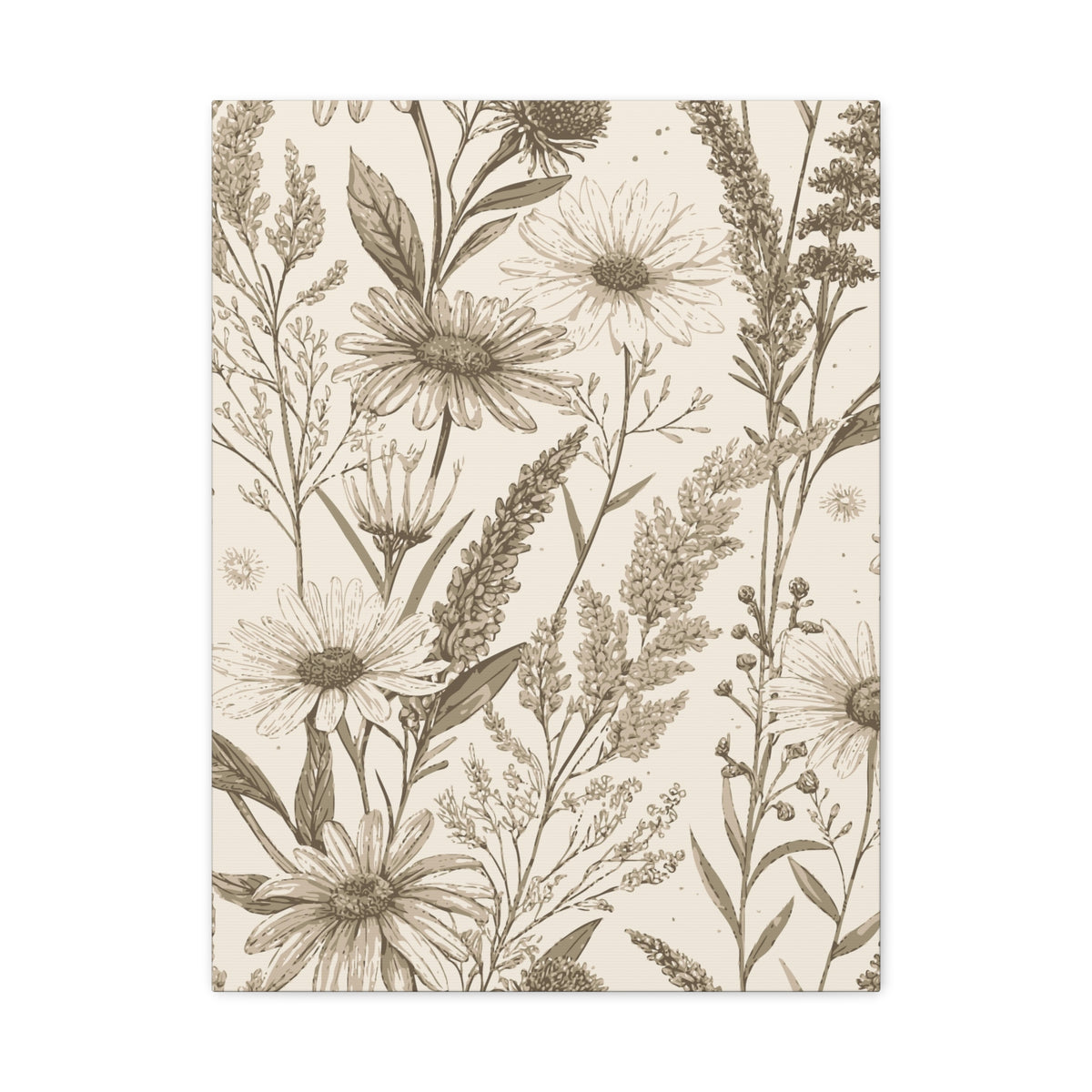 Wildflowers Pattern 046 - 18 in x 24 in Matte Canvas, Stretched, 1.25 in