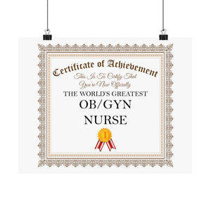 World's Greatest OB GYN Nurse - 14 in x 11 in Matte Poster