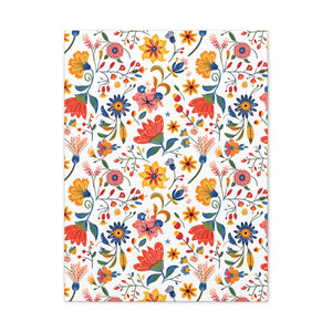 Mexican Floral Fiesta Pattern 019 - 18 in x 24 in Matte Canvas, Stretched, 1.25 in