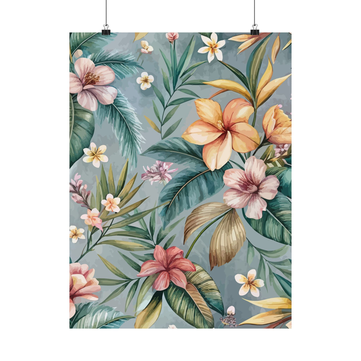 Folk Floral Pattern, Balinese Inspired 07 - 18 in x 24 in Matte Poster