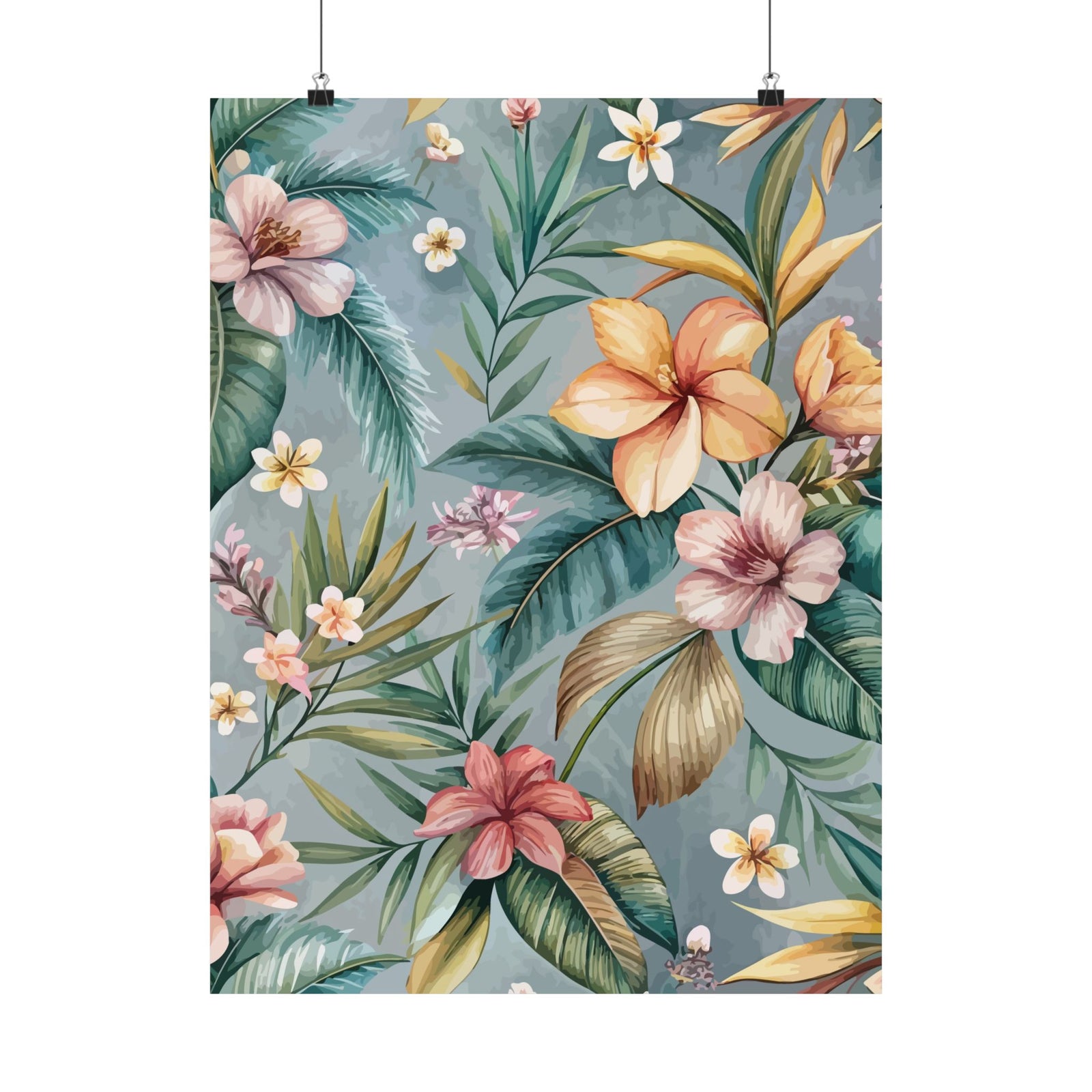 Folk Floral Pattern, Balinese Inspired 07 - 18 in x 24 in Matte Poster