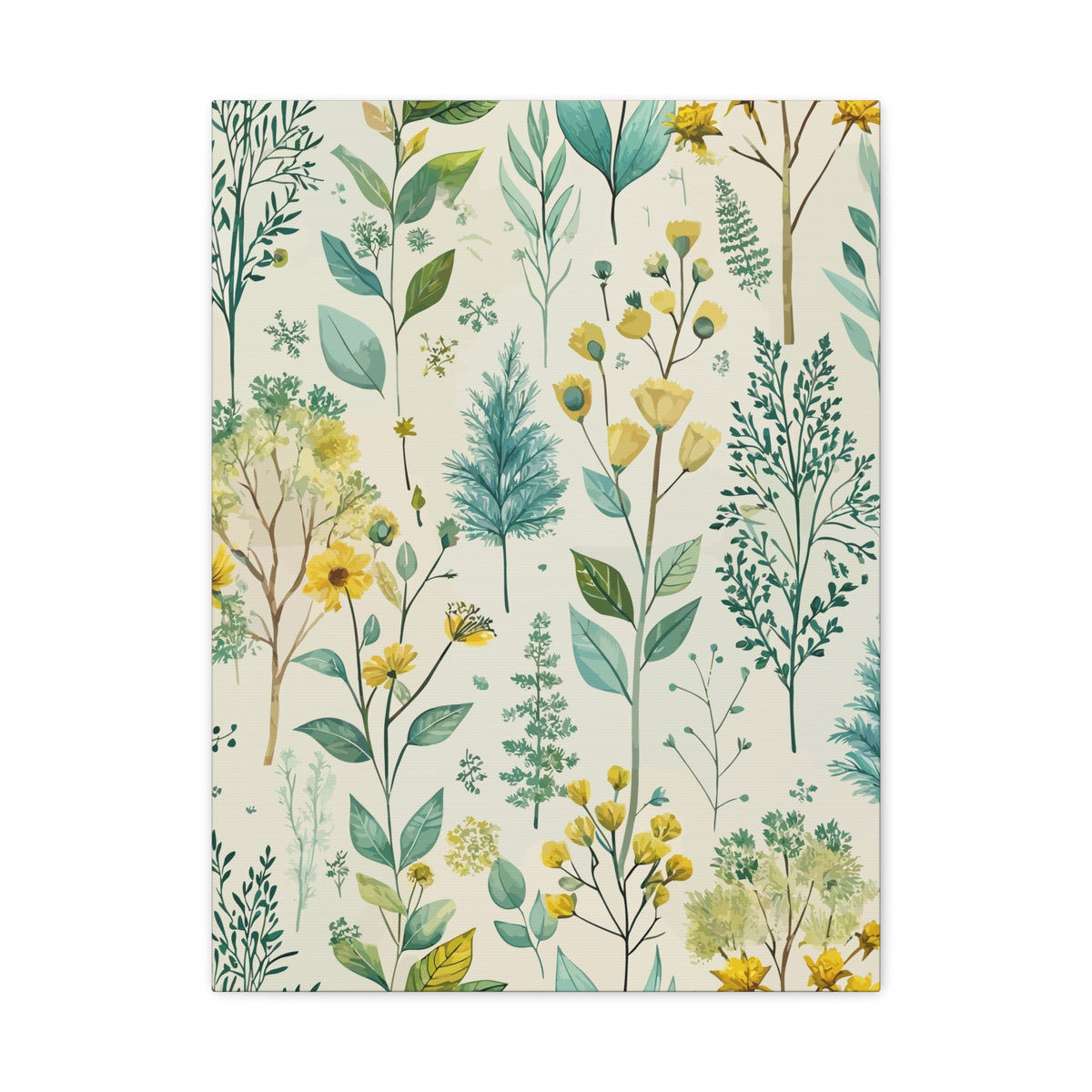 Folk Floral Pattern, Finnish Inspired 01 - 18 in x 24 in Matte Canvas, Stretched, 1.25 in