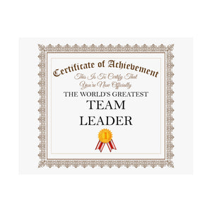 World's Greatest Team Leader - 14 in x 11 in Matte Poster