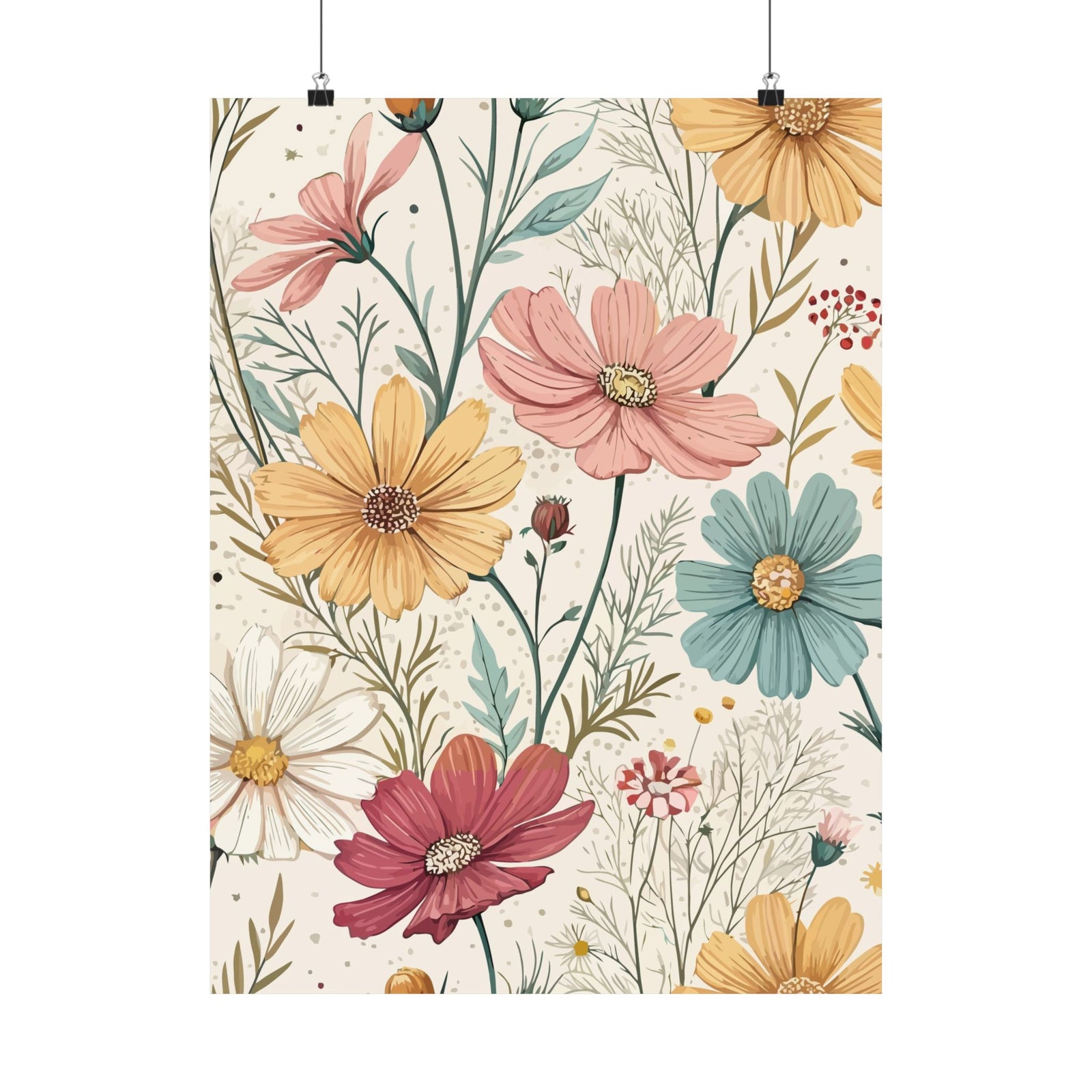 Wildflowers Pattern 107 - 18 in x 24 in Matte Poster