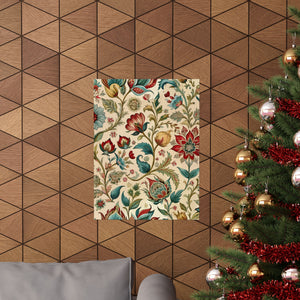 Folk Floral Pattern, Mughal Inspired 03 - 18 in x 24 in Matte Poster