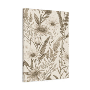 Wildflowers Pattern 046 - 18 in x 24 in Matte Canvas, Stretched, 1.25 in