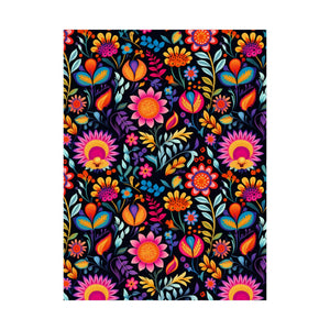 Mexican Floral Fiesta Pattern 058 - 18 in x 24 in Matte Poster