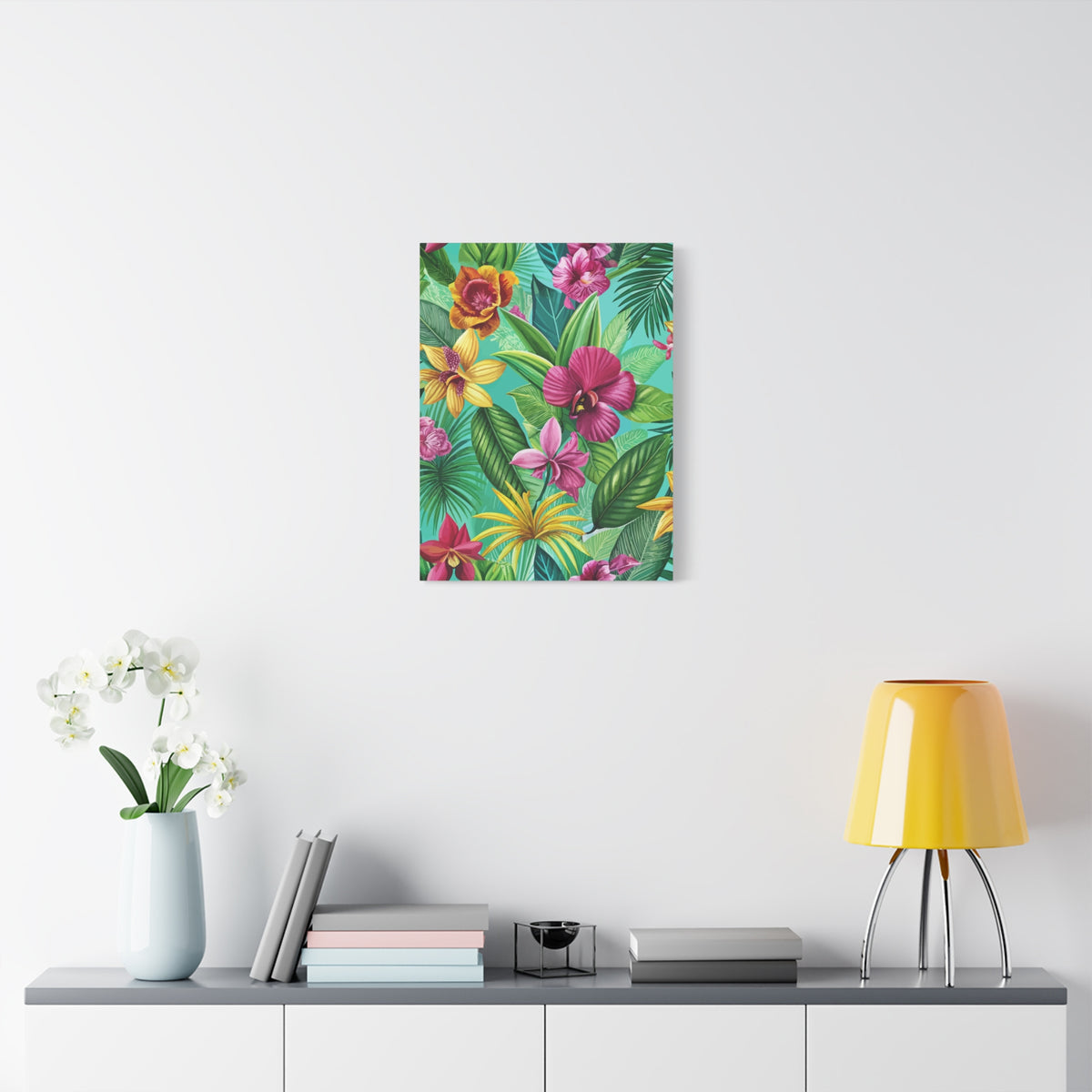Folk Floral Pattern, Colombian Inspired 01 - 18 in x 24 in Matte Canvas, Stretched, 1.25 in
