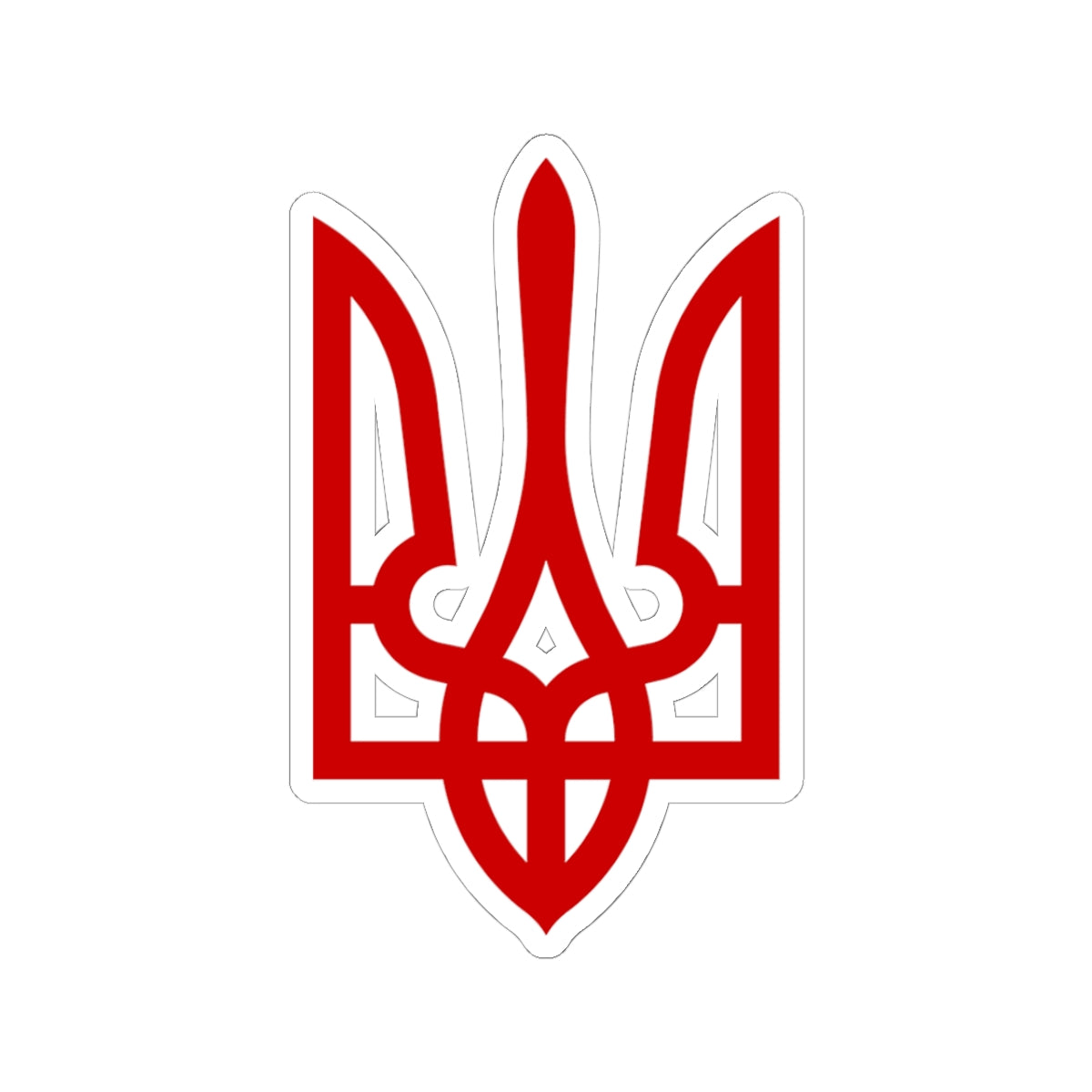 Tryzub (Red) - 3" x 3" Kiss-Cut Sticker