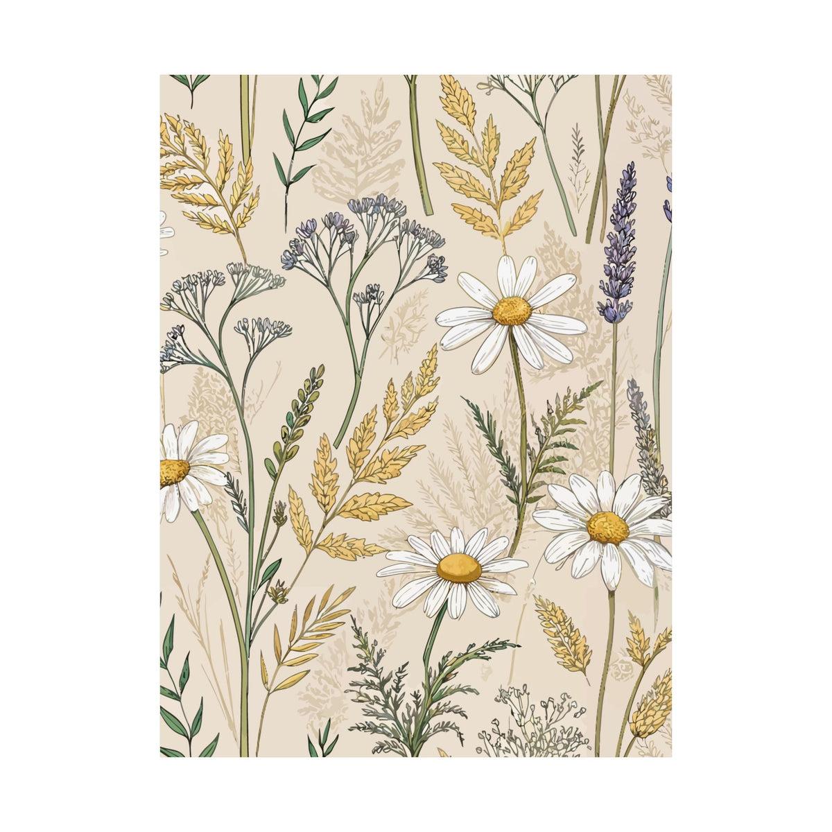 Wildflowers Pattern 064 - 18 in x 24 in Matte Poster