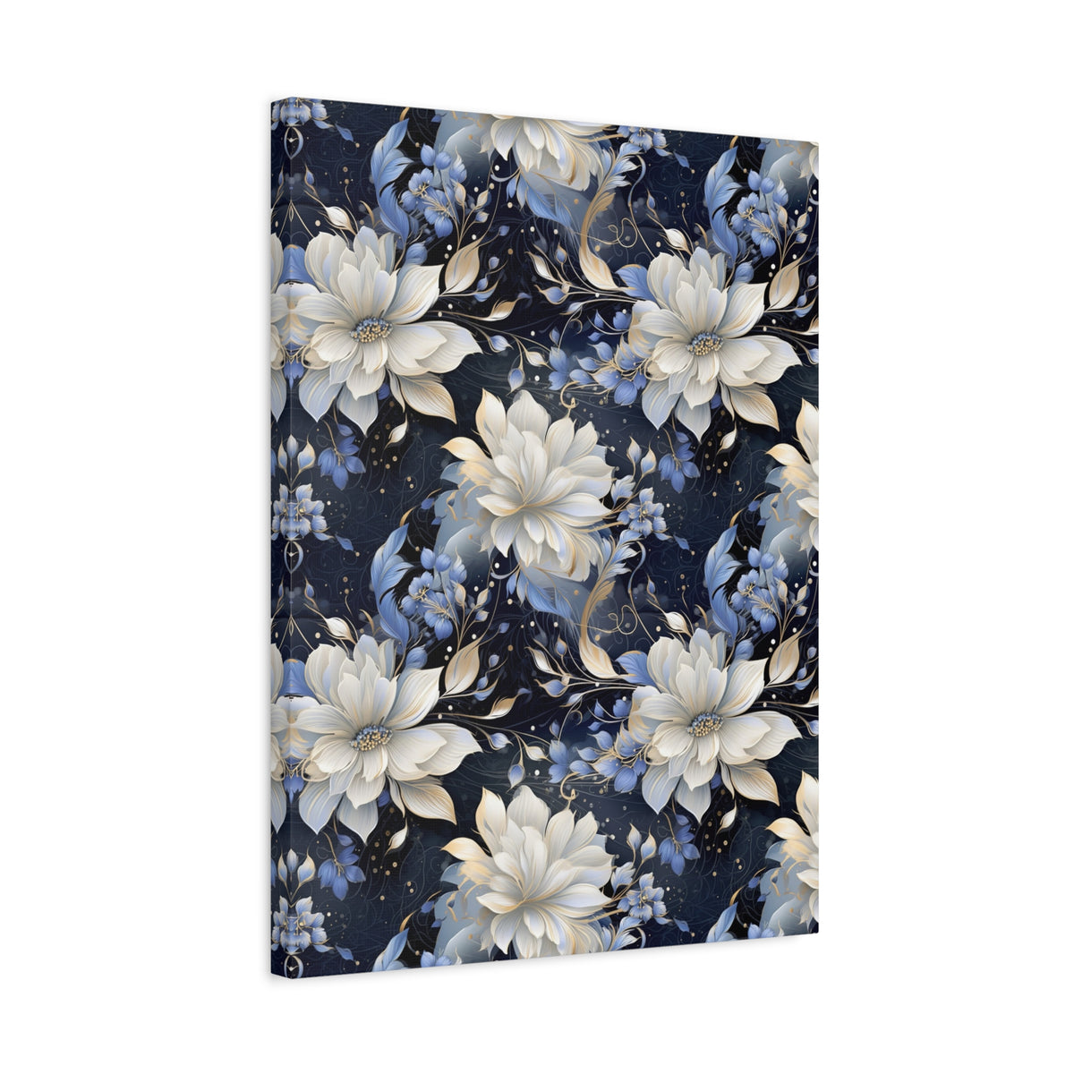 Nocturnal Bloom Pattern 008 - 18 in x 24 in Matte Canvas, Stretched, 1.25 in