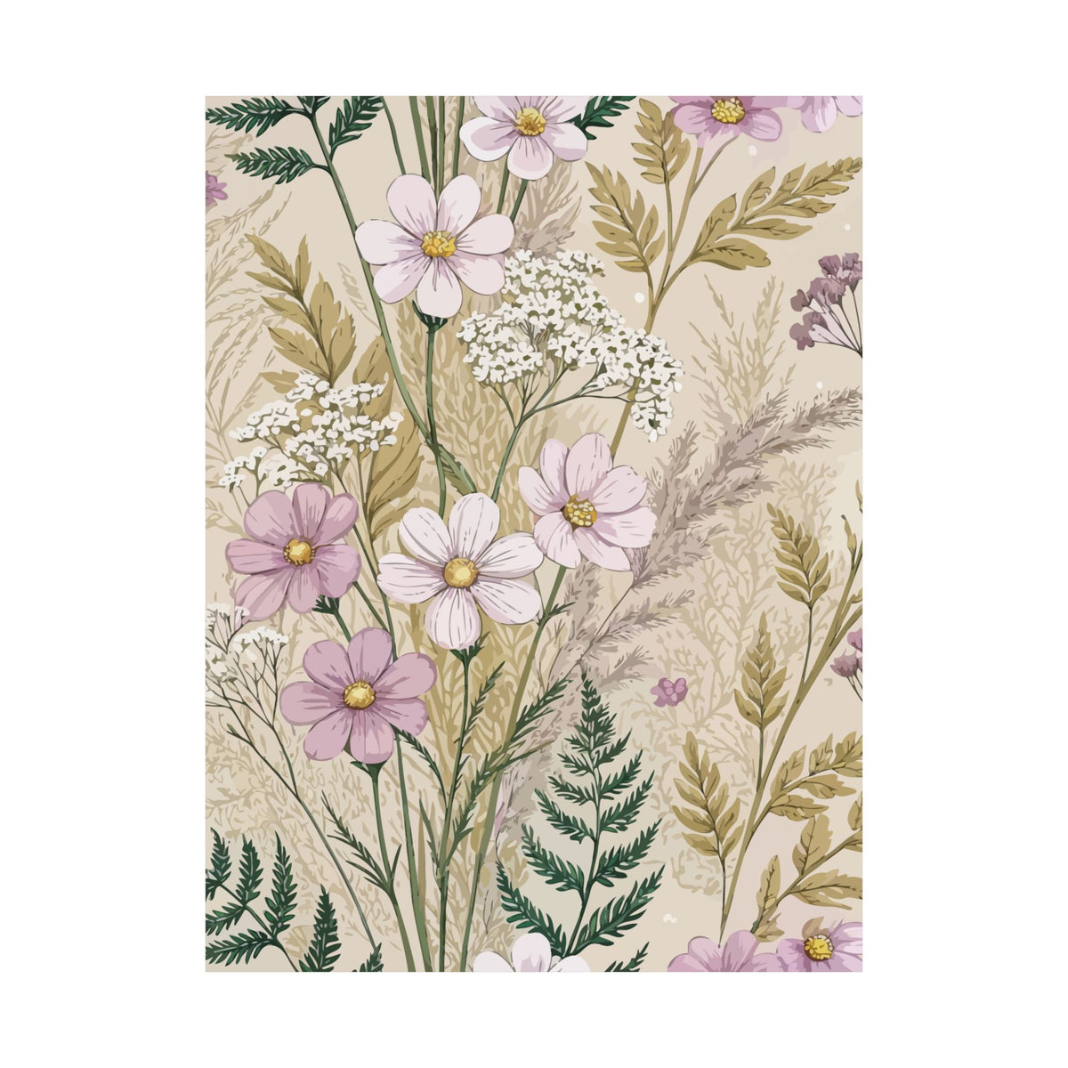Wildflowers Pattern 089 - 18 in x 24 in Matte Poster