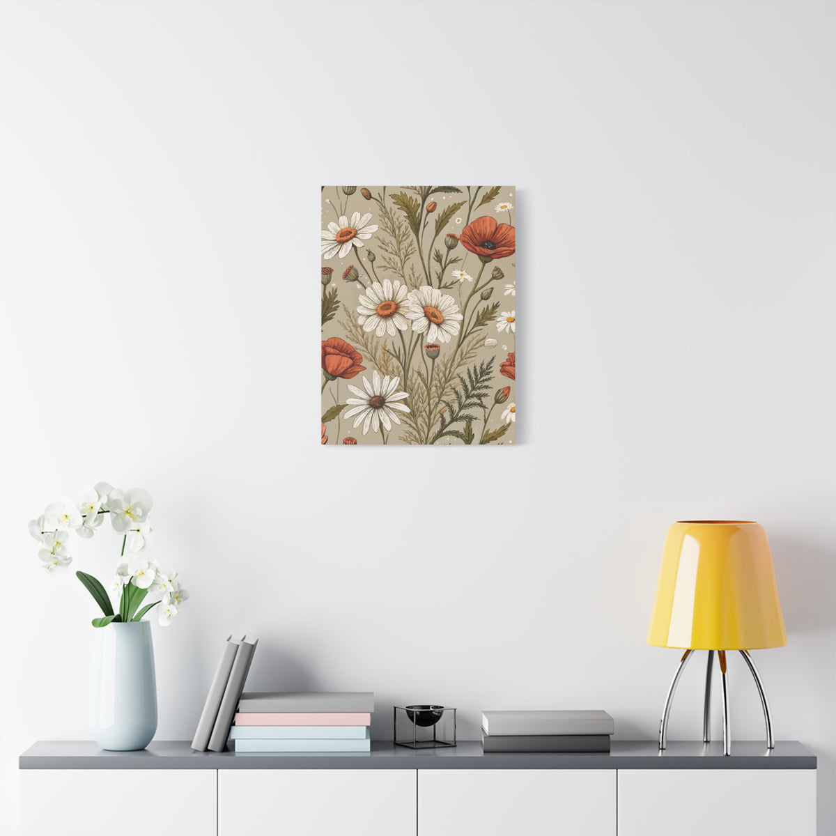 Wildflowers Pattern 136 - 18 in x 24 in Matte Canvas, Stretched, 1.25 in