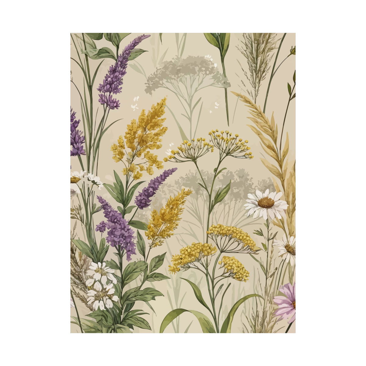 Wildflowers Pattern 130 - 18 in x 24 in Matte Poster