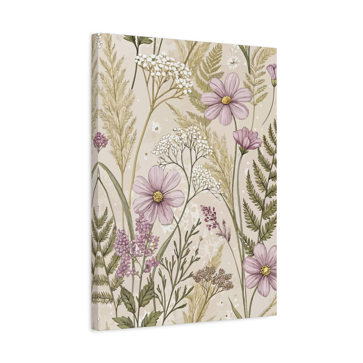 Wildflowers Pattern 090 - 18 in x 24 in Matte Canvas, Stretched, 1.25 in