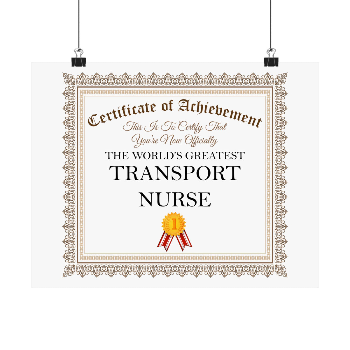 World's Greatest Transport Nurse - 14 in x 11 in Matte Poster