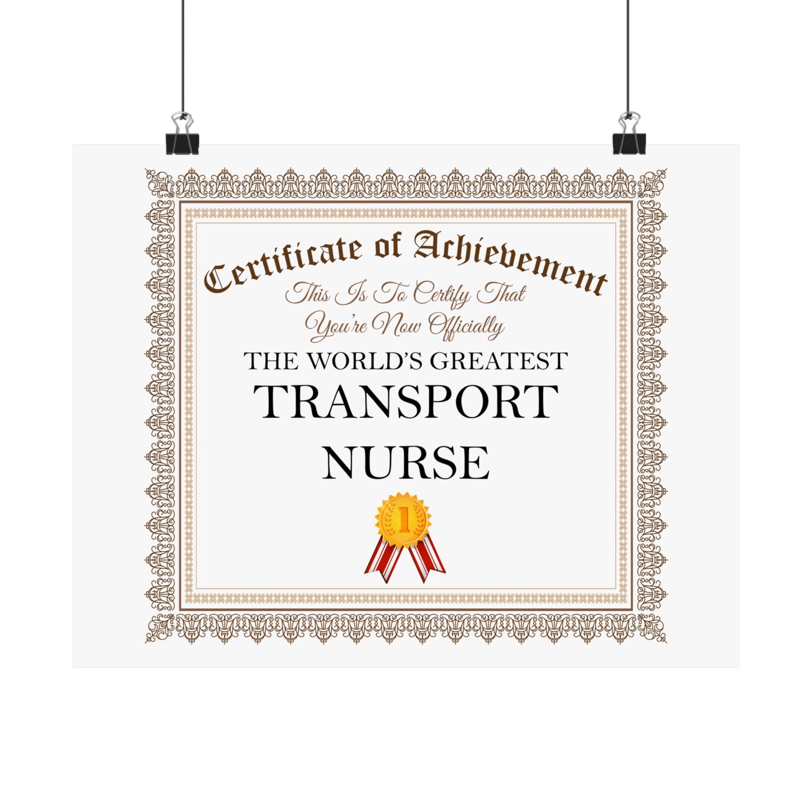 World's Greatest Transport Nurse - 14 in x 11 in Matte Poster