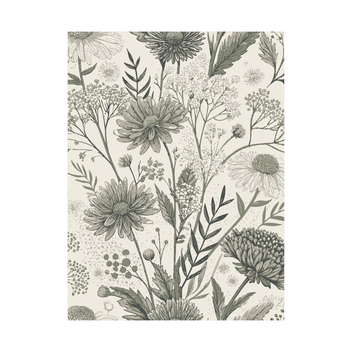 Wildflowers Pattern 072 - 18 in x 24 in Matte Poster
