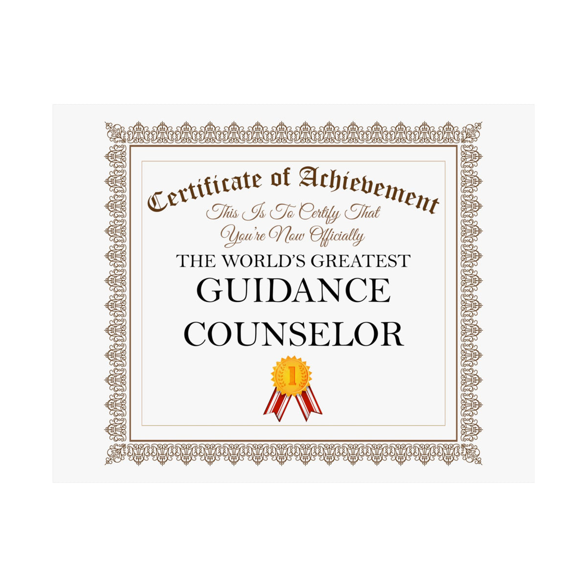 World's Greatest Guidance Counselor - 14 in x 11 in Matte Poster
