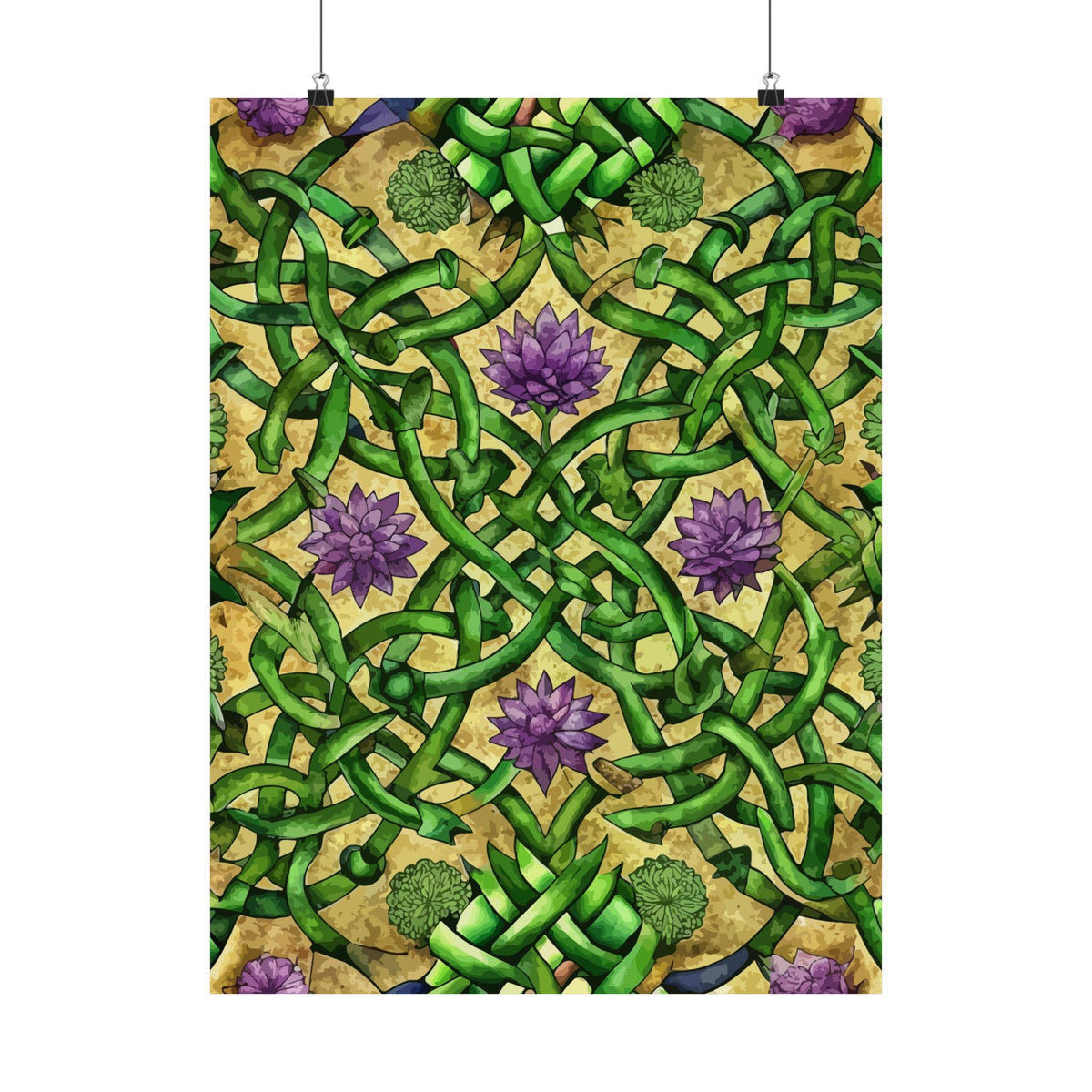 Folk Floral Pattern, Celtic Inspired 06 - 18 in x 24 in Matte Poster