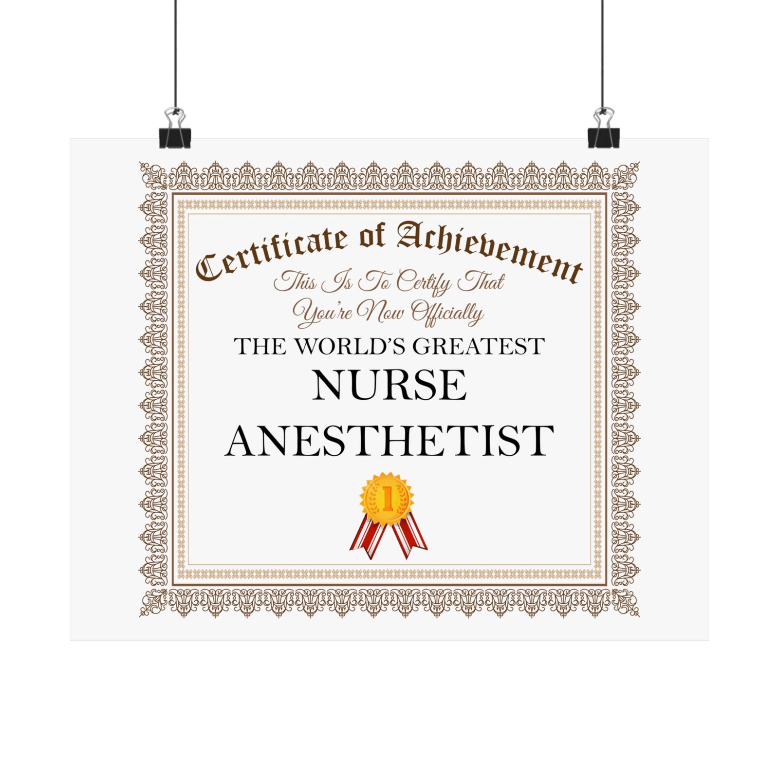 World's Greatest Nurse Anesthetist - 14 in x 11 in Matte Poster