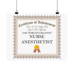 World's Greatest Nurse Anesthetist - 14 in x 11 in Matte Poster