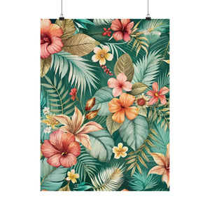 Folk Floral Pattern, Balinese Inspired 05 - 18 in x 24 in Matte Poster