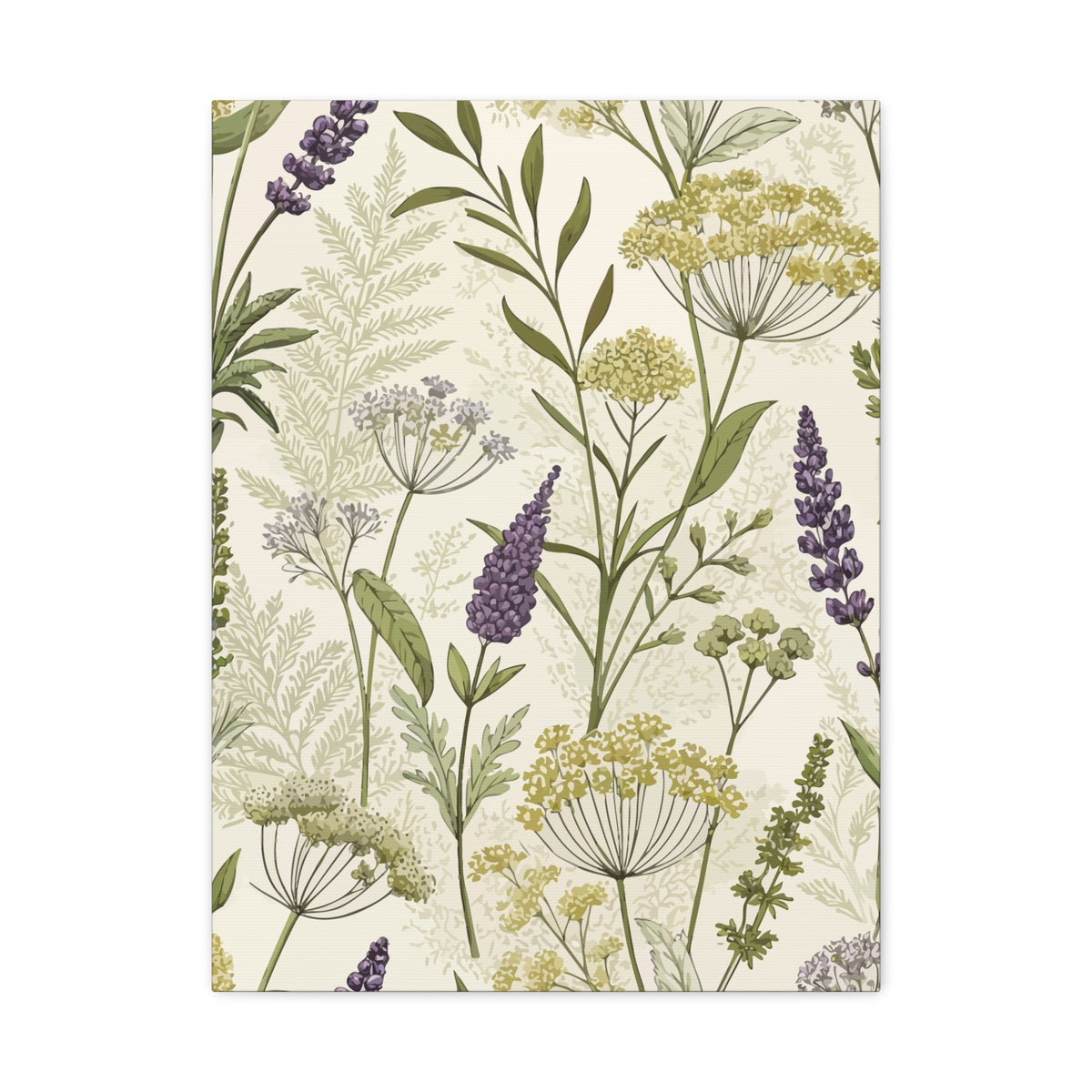 Wildflowers Pattern 113 - 18 in x 24 in Matte Canvas, Stretched, 1.25 in